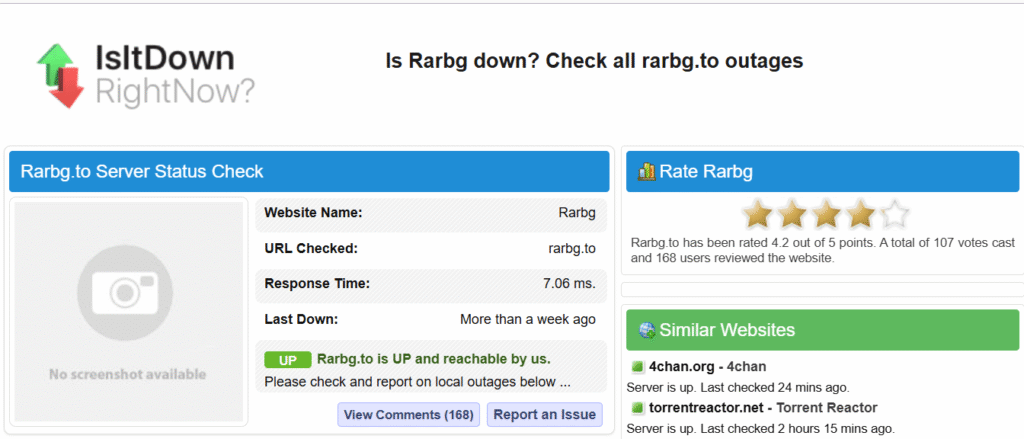 is rarbg down right now